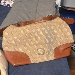 Dooney & Bourke Tan and Brown Hobo Bag